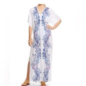 Lilly Pulitzer Target Kaftan Cover Up Dress Swim Wavepool Print Women’s Medium